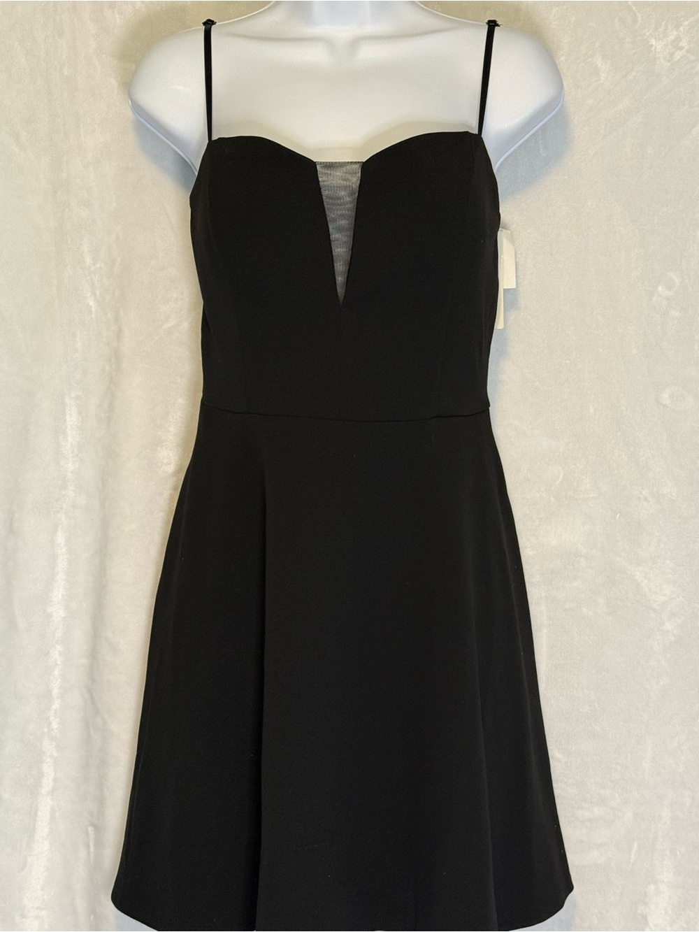 Black Spaghetti-Strap A-Line Dress XL